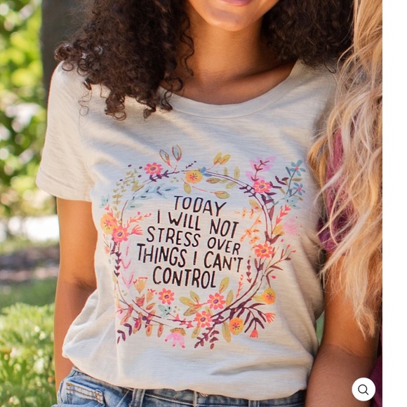 NEW “today I will not stress..” inspirational boho top - Picture 5 of 9